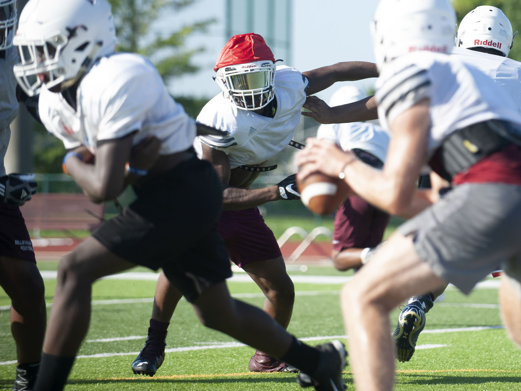 Belleville West High School football practice